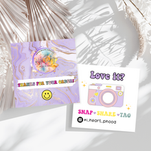 Load image into Gallery viewer, Custom "Snap Share and Tag" Thank You Cards - Boost Customer Loyalty & Social Engagement