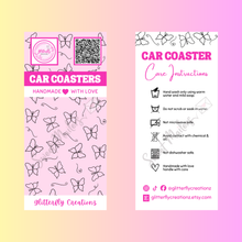 Load image into Gallery viewer, Custom Car Coaster Care Instruction Cards | Small Business Packaging Inserts