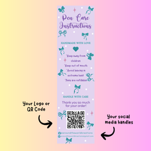 Load image into Gallery viewer, Custom Beaded Pen Care Cards – Personalized Packaging Inserts for Small Businesses