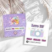 Load image into Gallery viewer, Custom "Snap Share and Tag" Thank You Cards - Boost Customer Loyalty & Social Engagement