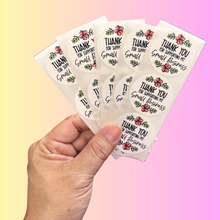 Load image into Gallery viewer, Thank You for Supporting My Small Business Stickers – Round Vinyl Packaging Stickers (1.5" & 2") – Set of 48