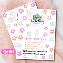 Load image into Gallery viewer, Custom Badge Reel Display Cards With Care Instructions