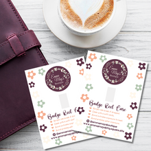 Load image into Gallery viewer, Custom Badge Reel Display Cards With Care Instructions