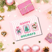 Load image into Gallery viewer, Coquette Happy Holidays Thank You Cards | Holiday Packaging Inserts for Small Businesses
