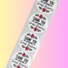 Load image into Gallery viewer, Thank You for Supporting My Small Business Stickers – Round Vinyl Packaging Stickers (1.5&quot; &amp; 2&quot;) – Set of 48
