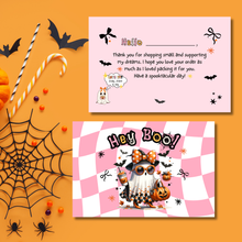 Load image into Gallery viewer, Hey Boo Halloween Thank You Cards – Cute &amp; Adorable Customer Appreciation Inserts
