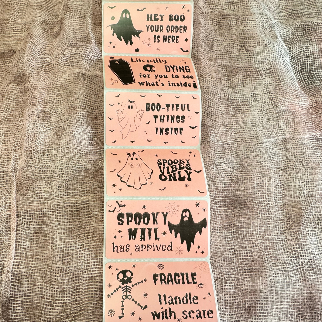 Pink Spooky Halloween Thermal Stickers