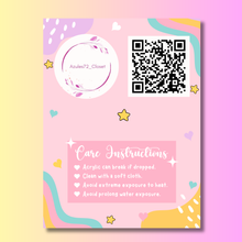 Load image into Gallery viewer, Custom Badge Reel Display Cards With Care Instructions
