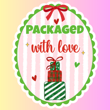 Load image into Gallery viewer, Christmas Thank You Packaging Stickers | Coquette Holiday Stickers for Small Business
