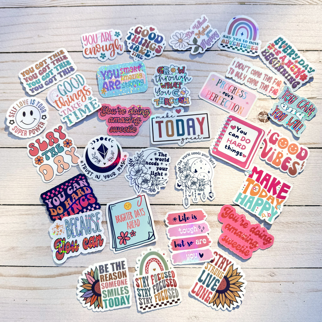 Holographic Motivational Sticker Pack